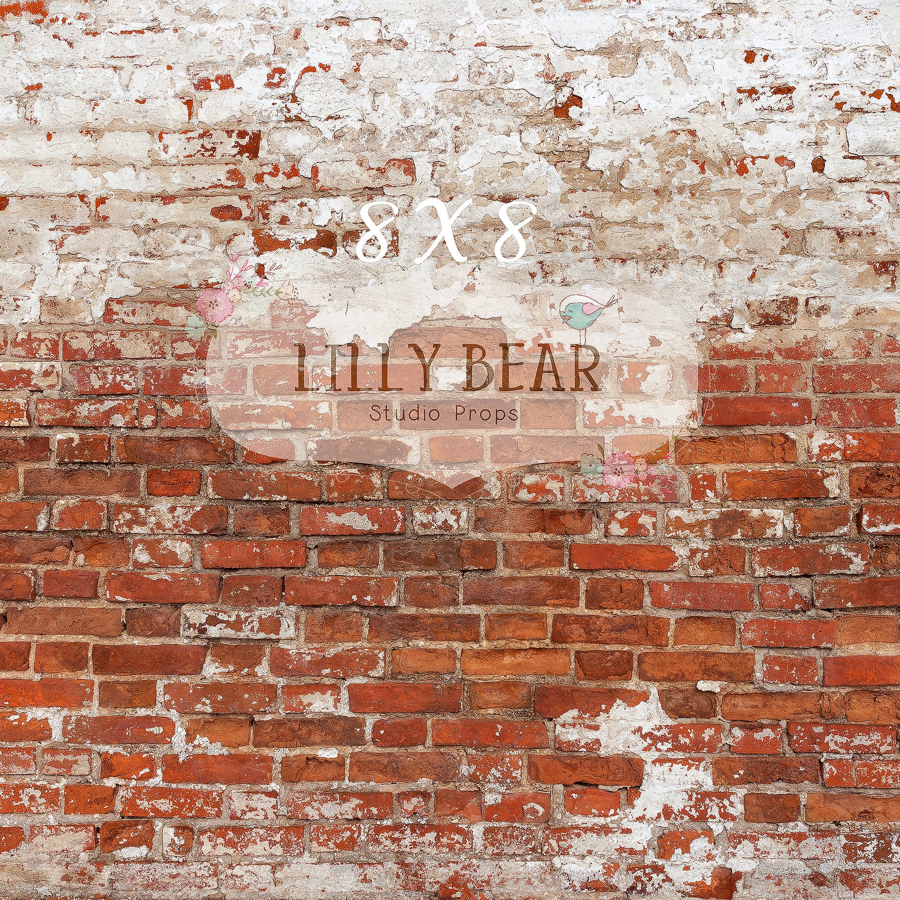 Nashville Brick Wall by Lilly Bear Studio Props sold by Lilly Bear Studio Props, brick - FABRICS - grunge - red - wall