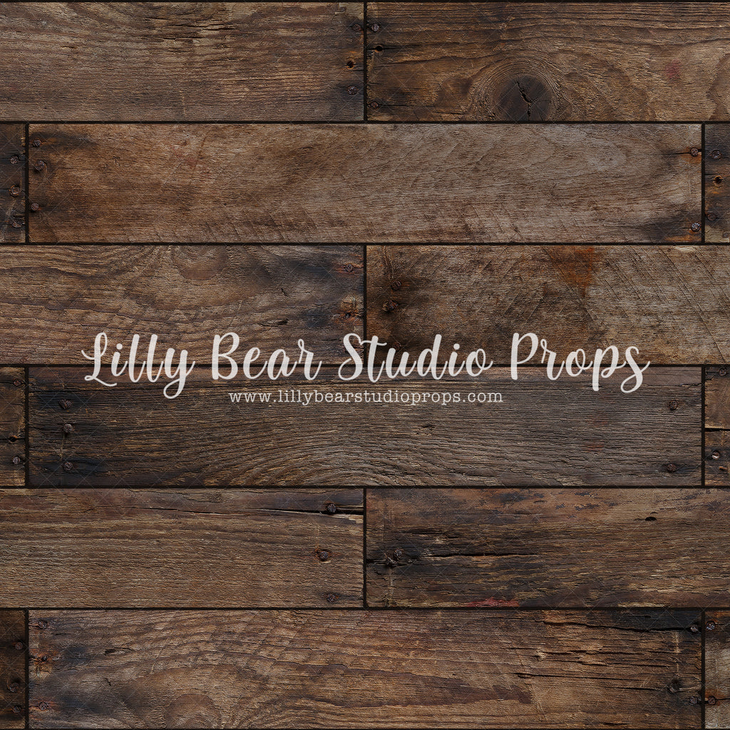 Distressed Walnut Horizontal Wood Planks Floor by Lilly Bear Studio Props sold by Lilly Bear Studio Props, barn wood