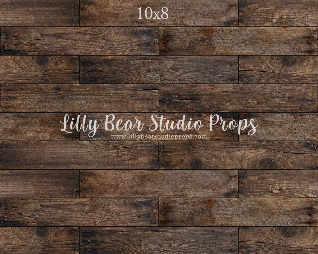 Distressed Walnut Horizontal Wood Planks Floor by Lilly Bear Studio Props sold by Lilly Bear Studio Props, barn wood