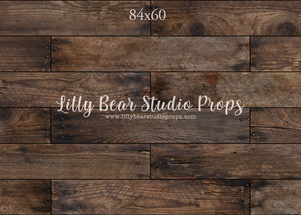 Distressed Walnut Horizontal Wood Planks LB Pro Floor by Lilly Bear Studio Props sold by Lilly Bear Studio Props, barn