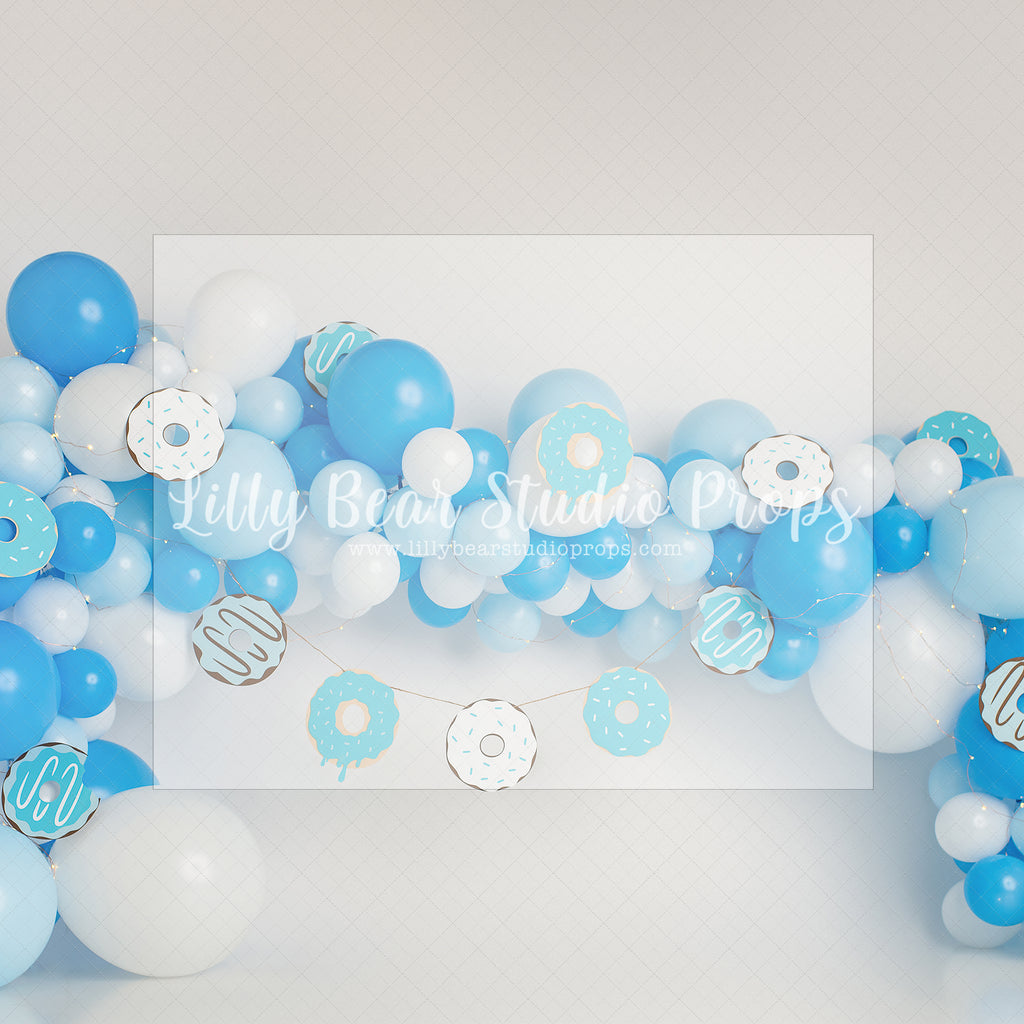 Donut Blues by E Newton - Lilly Bear Studio Props, blue and white, blue and white balloons, blue donuts, donuts, sprinkle donuts