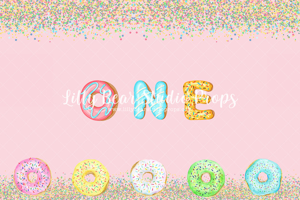 Donuts of Pink - Lilly Bear Studio Props, Blue, donut, donut balloons, donut group up, donut growup, donut party, donut pattern, donuts, Fabric, pastel donuts, pink, sprinkle donuts, Wrinkle Free Fabric