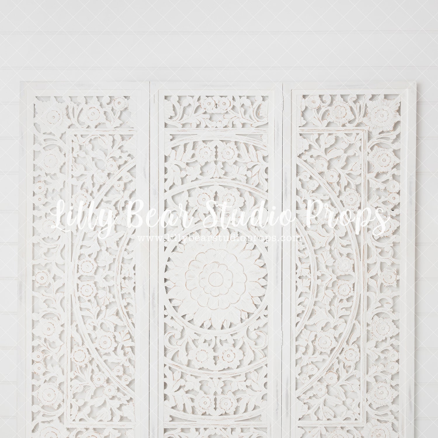 Fancy White Headboard - Lilly Bear Studio Props, FABRICS, fancy, fancy headboard, headboard, vintage headboard, white headboard