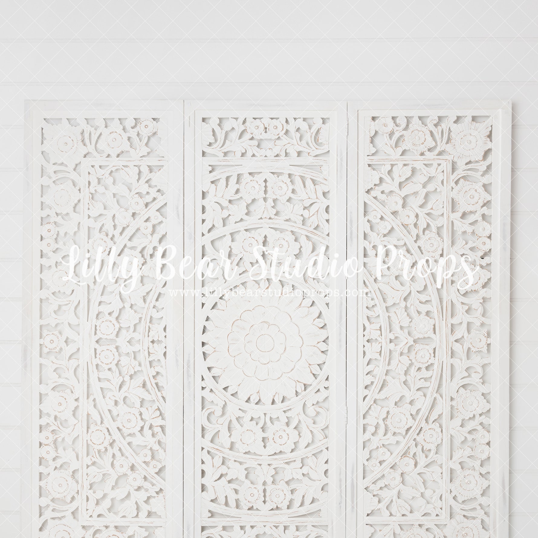 Fancy White Headboard - Lilly Bear Studio Props, FABRICS, fancy, fancy headboard, headboard, vintage headboard, white headboard