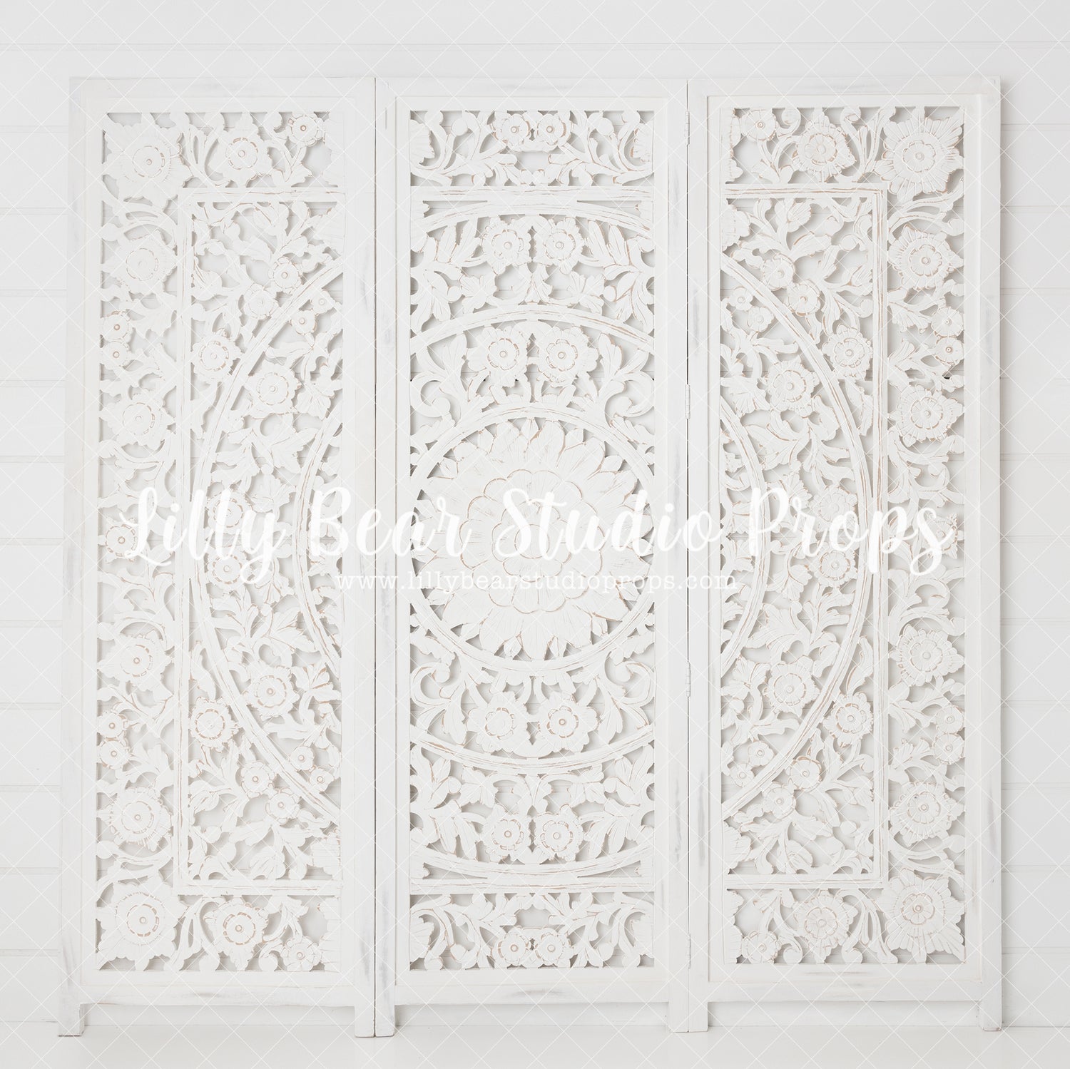 Fancy White Mandala - Lilly Bear Studio Props, FABRICS, floral, garden, rose garden, roses, spring