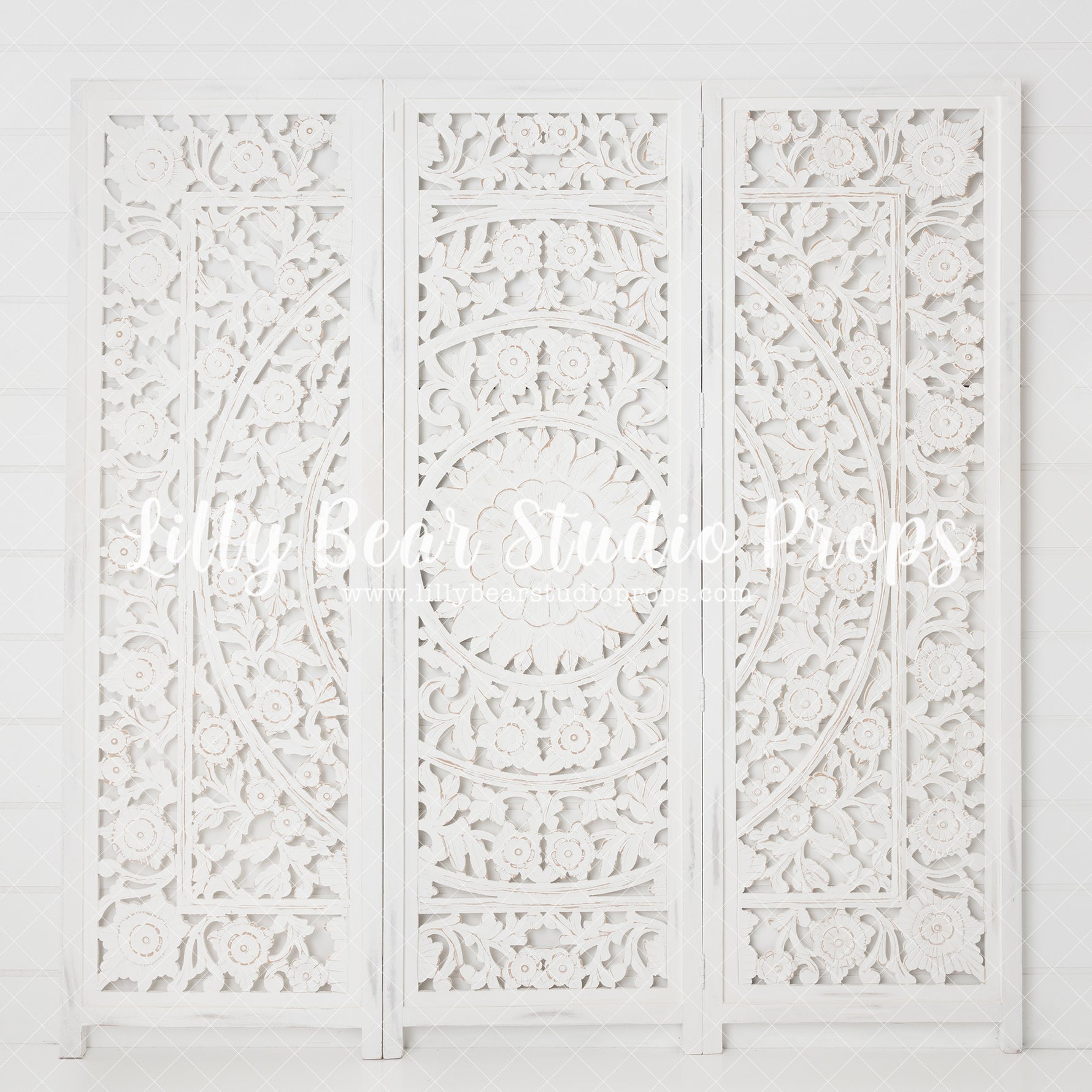 Fancy White Mandala - Lilly Bear Studio Props, FABRICS, floral, garden, rose garden, roses, spring
