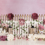 Dusty Rose Garden by Lilly Bear Studio Props sold by Lilly Bear Studio Props, FABRICS - fence - floral - florals - flow