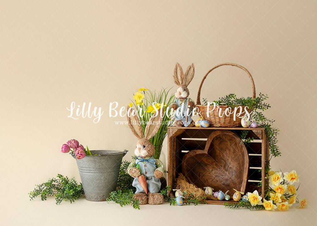 Easter Blue - Lilly Bear Studio Props, boy, bunnies, bunny, carrot, easter, easter backdrop, easter basket, easter bunny, FABRICS, flower garden, girl, pink bunny, spring, tulip, tulips