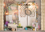 Easter Bunny House - Lilly Bear Studio Props, barn doors, bunnies, bunny, easter, easter backdrop, easter bunny, easter doors, easter egg, easter eggs, easter flowers, easter mini, FABRICS, happy easter, some bunnies one, some bunny is one, some bunny's one, spring barn doors, spring bunny, white barn doors