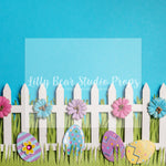 Easter Egg Hunt Fence - Lilly Bear Studio Props, cherry blossoms, daisies, daisy, daisy floral, daisy flowers, daisy garden, easter egg, easter eggs, easter mini, FABRICS, flowers, picket fence, spring, spring garden, spring mini, white picket fence