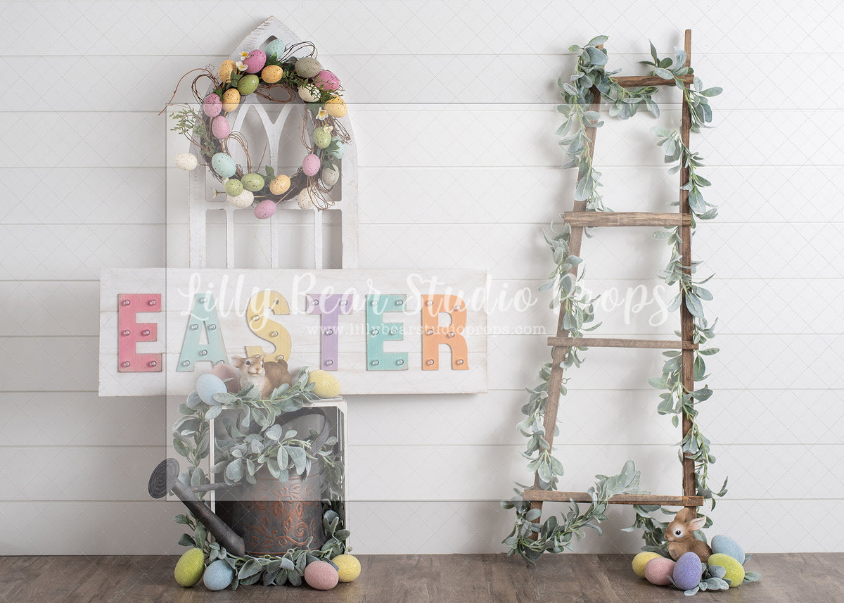 Easter Ladder - Lilly Bear Studio Props, boho spring, easter, easter backdrop, easter basket, easter bunny, easter egg, easter eggs, easter garden, easter mini, easter wreath, FABRICS, flower barn doors, flower garden, flower window, flowers, happy easter, spring, spring garden