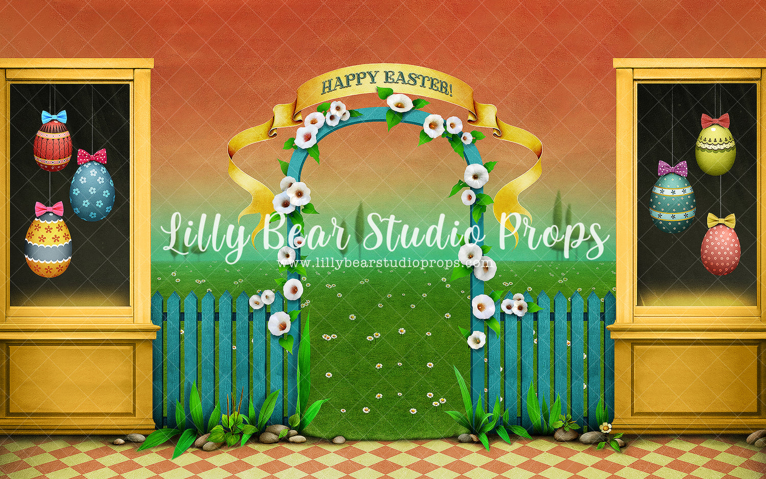 Easter Market by Lilly Bear Studio Props sold by Lilly Bear Studio Props, blue floral - blue flower - blue flowers - br
