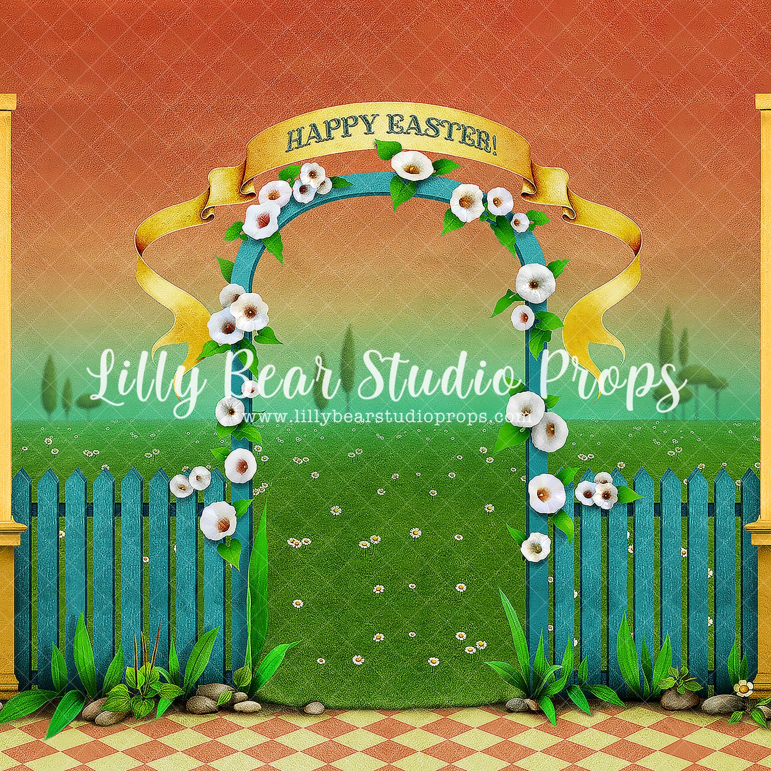 Easter Market by Lilly Bear Studio Props sold by Lilly Bear Studio Props, blue floral - blue flower - blue flowers - br