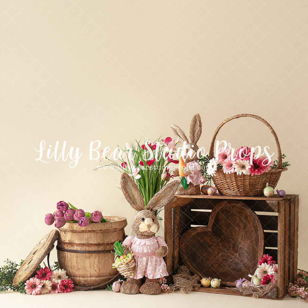 Easter Pink - Lilly Bear Studio Props, boy, bunnies, bunny, carrot, easter, easter backdrop, easter basket, easter bunny, FABRICS, flower garden, girl, pink bunny, spring, tulip, tulips