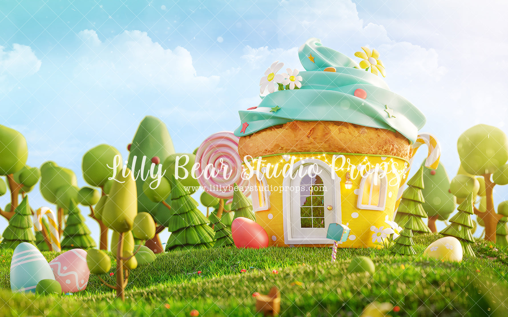 Easter Treats by Lilly Bear Studio Props sold by Lilly Bear Studio Props, blue floral - blue flower - blue flowers - br