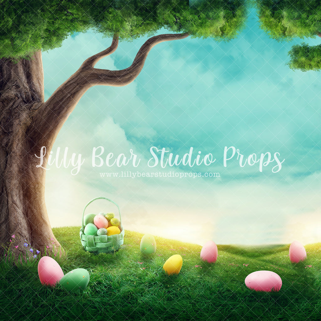 Easter Woods - Lilly Bear Studio Props, bunny, color eggs, cotton tail, cute, down the rabbit hole, easter, easter basket, easter bunny, easter egg, easter eggs, easter tree, egg, eggs, FABRICS, happy easter, hills, pastel, sky, some bunnies one, some bunny is one, spring, spring hill, spring tree, tree
