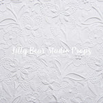 Embossed Floral - Lilly Bear Studio Props, designed floral, embossed floral, embossed white flowers, floral, flowers