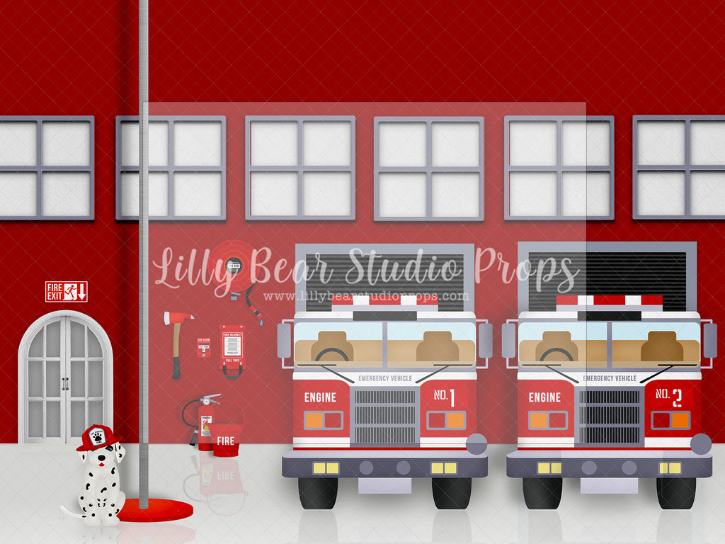 Engines 1 and 2 - Lilly Bear Studio Props, Fabric, FABRICS, fire egine, fire engine, fire extinguisher, fire hose, fire hydrant, fire station, fire truck, fire trucks, firefighter, firefighters, fireman, fireman hat
