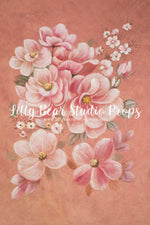 Eremerang - Lilly Bear Studio Props, FABRICS, floral, floral garden, floral sweep, flowers, garden flowers, hand painted, hand painted floral, painted, pink, pink flowers, sweep, textured, yellow flowers