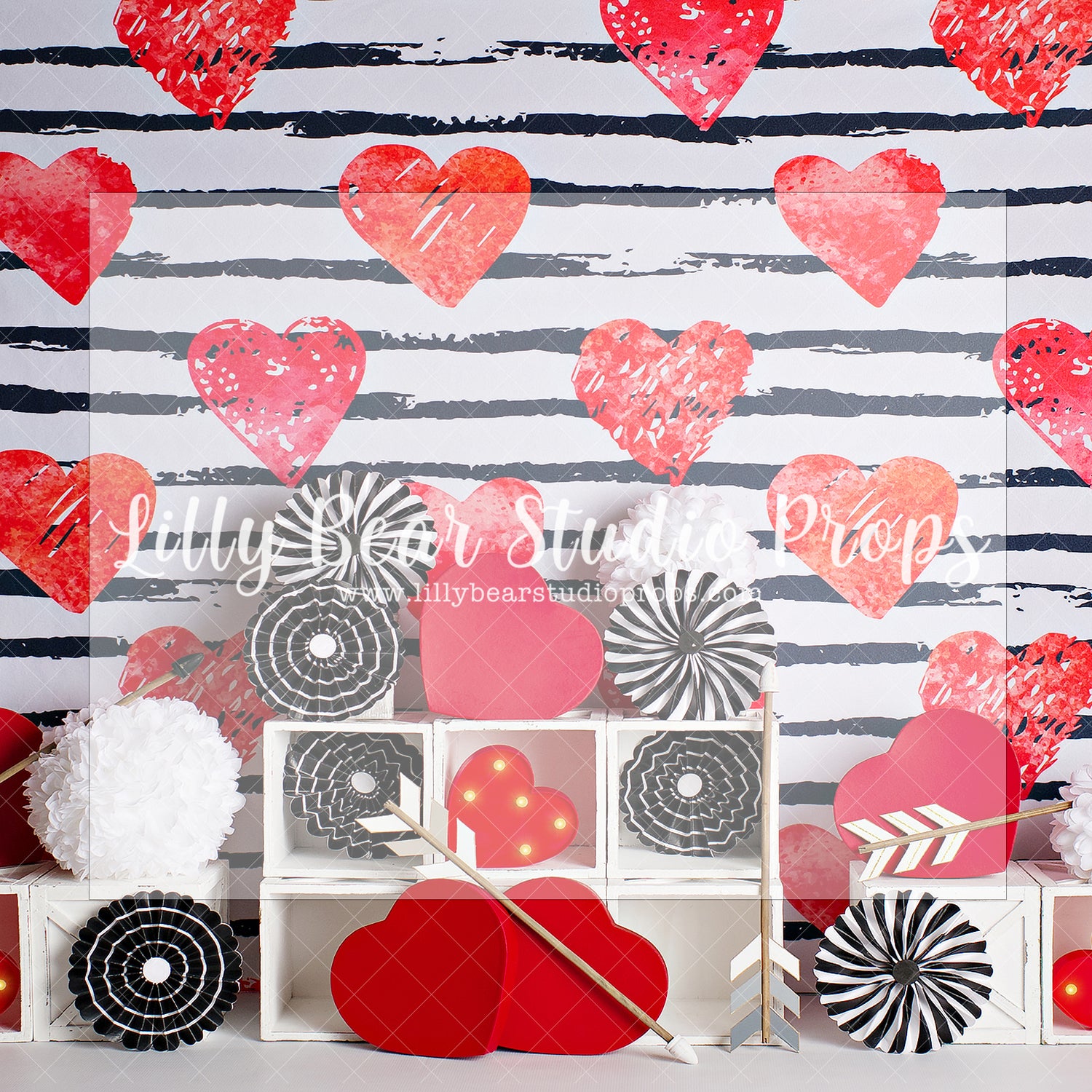 ETCHED HEART - Lilly Bear Studio Props, arrow heart, arrows, balloons, clear balloons, cupids arrow, FABRICS, girl, girl balloons, gold balloons, heart, hearts and arrows, love balloon, pink clouds, valentine