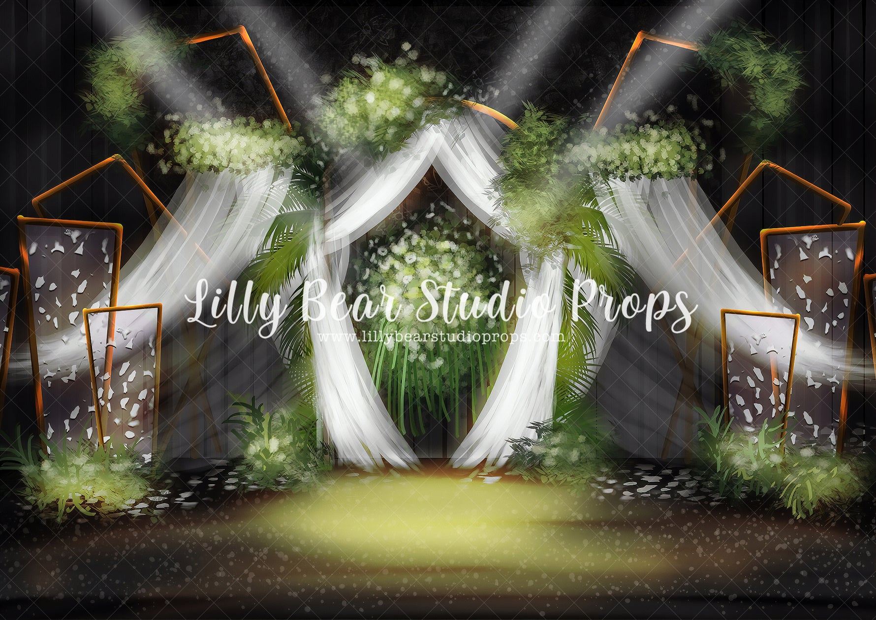 Evangaline by Lilly Bear Studio Props sold by Lilly Bear Studio Props, archway - curtain - curtains - eucalyptus arch