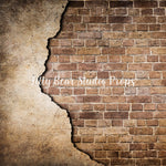 Exposed Brick Wall by Lilly Bear Studio Props sold by Lilly Bear Studio Props, backdrop - brick - brown brick - cracked