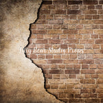 Exposed Brick Wall by Lilly Bear Studio Props sold by Lilly Bear Studio Props, backdrop - brick - brown brick - cracked