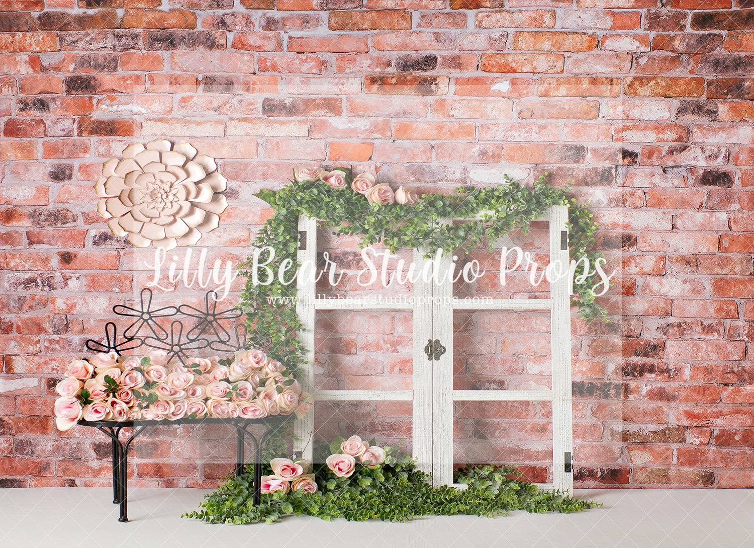 Fresh Cut Roses - Lilly Bear Studio Props, barn door, bird, birds, blush roses, FABRICS, flower garden, flower window, little flower shop, spring, spring garden
