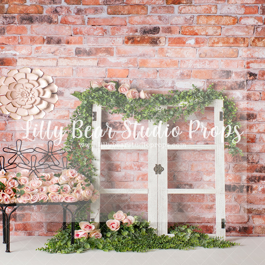 Fresh Cut Roses - Lilly Bear Studio Props, barn door, bird, birds, blush roses, FABRICS, flower garden, flower window, little flower shop, spring, spring garden