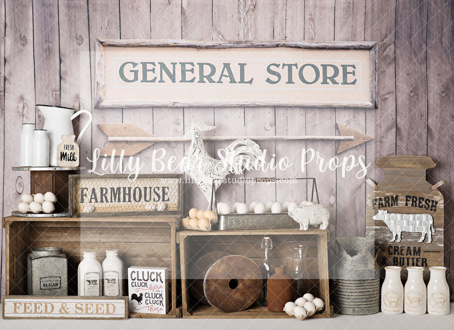 Fresh Milk - Lilly Bear Studio Props, animal farm, FABRICS, farm, flower garden, general store, spring, spring garden