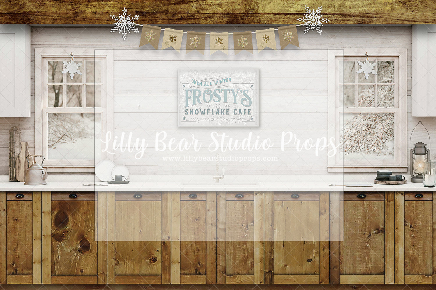 Frosty's Cafe Loft Kitchen - Lilly Bear Studio Props, boho christmas fireplace, candles, candy cane, christmas, christmas fireplace, christmas snow, christmas train, christmas tree farm, Cozy, Decorated, Fabric, FABRICS, Festive, fireplace, Giving, Holiday, Holy, Hopeful, Joyful, lollipops, Merry, Peaceful, Peacful, Red & Green, santa, santa candy cane, Seasonal, train tracks, tree farm, white fireplace, winter, wreath, Xmas, Yuletide