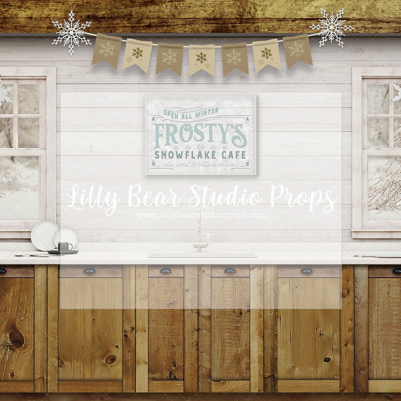 Frosty's Cafe Loft Kitchen - Lilly Bear Studio Props, boho christmas fireplace, candles, candy cane, christmas, christmas fireplace, christmas snow, christmas train, christmas tree farm, Cozy, Decorated, Fabric, FABRICS, Festive, fireplace, Giving, Holiday, Holy, Hopeful, Joyful, lollipops, Merry, Peaceful, Peacful, Red & Green, santa, santa candy cane, Seasonal, train tracks, tree farm, white fireplace, winter, wreath, Xmas, Yuletide