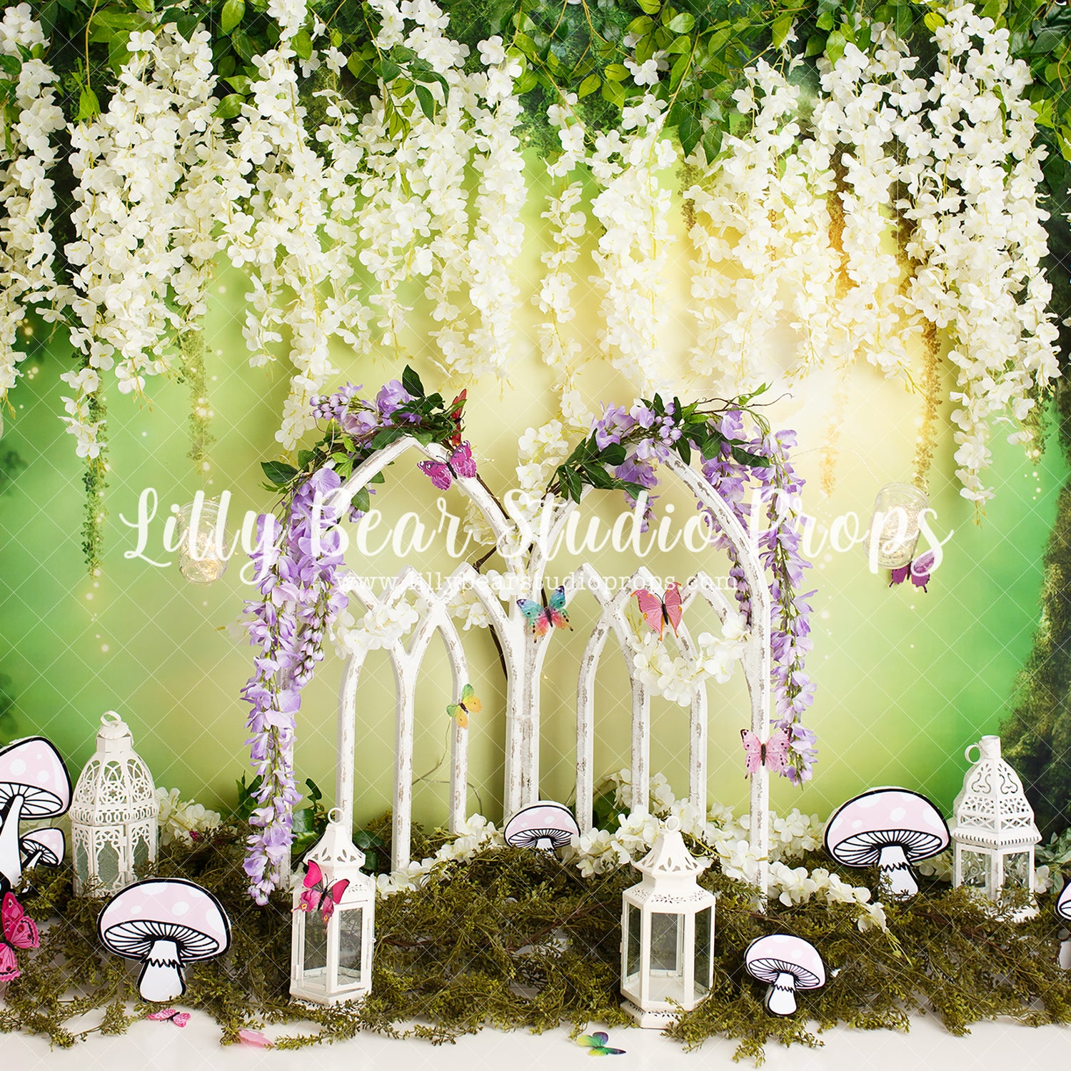 Fairy Mushroom Forest - Lilly Bear Studio Props, butterfly, fairy, floral, garden tea party, girls, princess, tea party, woodland