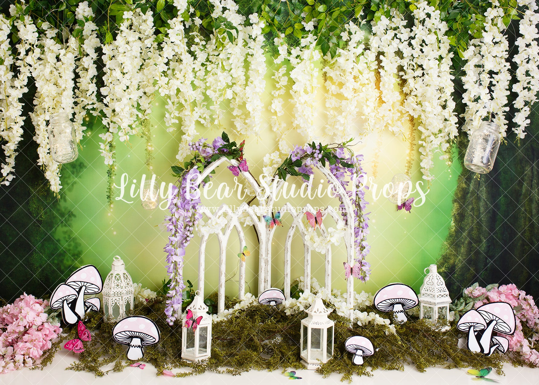 Fairy Mushroom Forest - Lilly Bear Studio Props, butterfly, fairy, floral, garden tea party, girls, princess, tea party, woodland