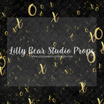 Falling Xs and Os - Lilly Bear Studio Props, Fabric, FABRICS, gold and black, spring, valentine, valentine backdrop, valentine letter, valentines, valentines day, valentines kisses, x's and o's, xoxo