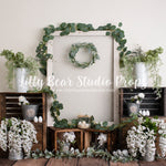 Farmhouse Inspired - Lilly Bear Studio Props, boho greenery, bunny, cake smash, FABRICS, floral, garden, girl, Greenhouse, happy easter, spring, spring boho, spring floral, spring flowers
