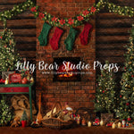 Festive Cabin Christmas - Lilly Bear Studio Props, arctic pines, christmas, christmas village, evergreen trees, evergreens, Fabric, gnomes, holiday, holiday christmas, pillows, pine trees, red curtains, santa window, silver winter, snow, snowflakes, snowy forest, snowy pine, snowy pine trees, snowy trees, village, white christmas, white holiday, white winter, winter, winter christmas, winter diamond, winter lodge, Wrinkle Free Fabric