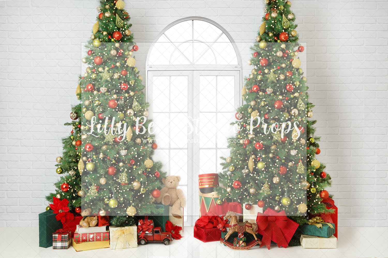 Festive Christmas Trees - Lilly Bear Studio Props, christmas, Cozy, Decorated, Festive, Giving, Holiday, Holy, Hopeful, Joyful, Merry, Peaceful, Peacful, Red & Green, Seasonal, Winter, Xmas, Yuletide
