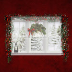 Festive Cranberry Window - Lilly Bear Studio Props, boho christmas fireplace, candles, candy cane, christmas, christmas fireplace, christmas snow, christmas train, christmas tree farm, Cozy, Decorated, Fabric, FABRICS, Festive, fireplace, Giving, Holiday, Holy, Hopeful, Joyful, lollipops, Merry, Peaceful, Peacful, Red & Green, santa, santa candy cane, Seasonal, train tracks, tree farm, white fireplace, winter, wreath, Xmas, Yuletide