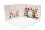 Festive Holly Room - Lilly Bear Studio Props, black fireplace, bohemian christmas, bohemian fireplace, bohemian mantel, boho, boho christmas, boho holiday, boho mantel, christmas, christmas mantel, christmas village, evergreen trees, evergreens, Fabric, fireplace, holiday, holiday christmas, mantel, Pampas, pine trees, white christmas, white holiday, Wrinkle Free Fabric