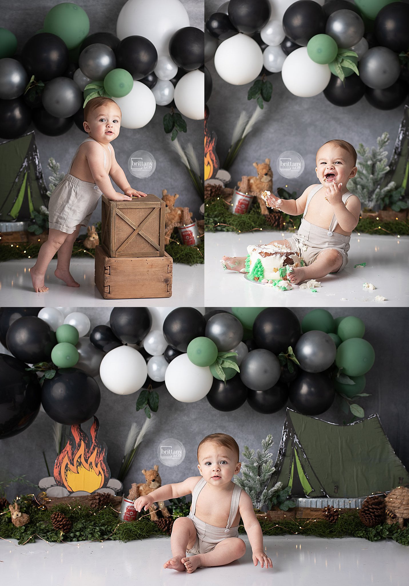 Fireside Camping - Lilly Bear Studio Props, dark forest, fabric, forest, green forest, moon, pine forest, pine trees, poly, starry sky, vinyl, winter forest, woodland, woodland forest