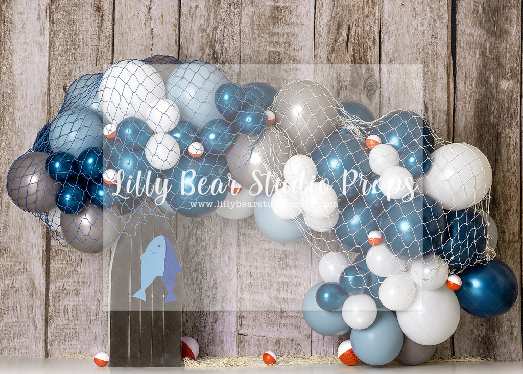 Fishing Net Bobbins Balloons - Lilly Bear Studio Props, fish, fish net, fisherman, fishermans wharf, fishing, fishing cabin, fishing dock, fishing rod, fishnet, gone fishing, water, waves