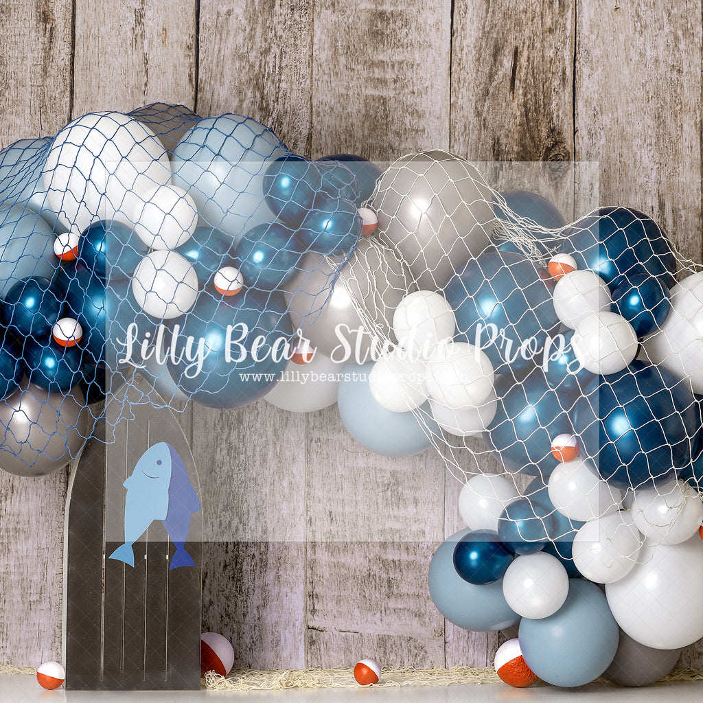 Fishing Net Bobbins Balloons - Lilly Bear Studio Props, fish, fish net, fisherman, fishermans wharf, fishing, fishing cabin, fishing dock, fishing rod, fishnet, gone fishing, water, waves