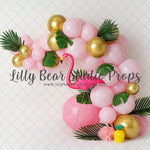 Flaming Flamingo Fiesta - Lilly Bear Studio Props, balloon rainbow, flamingo, flamingo floral, flamingo flowers, flamingo jungle, flamingos, glitter rainbow, gold rainbow, hawaiian flamingo, palm leaves, pastel rainbow, pink balloons, pink flamingo, pink rainbow