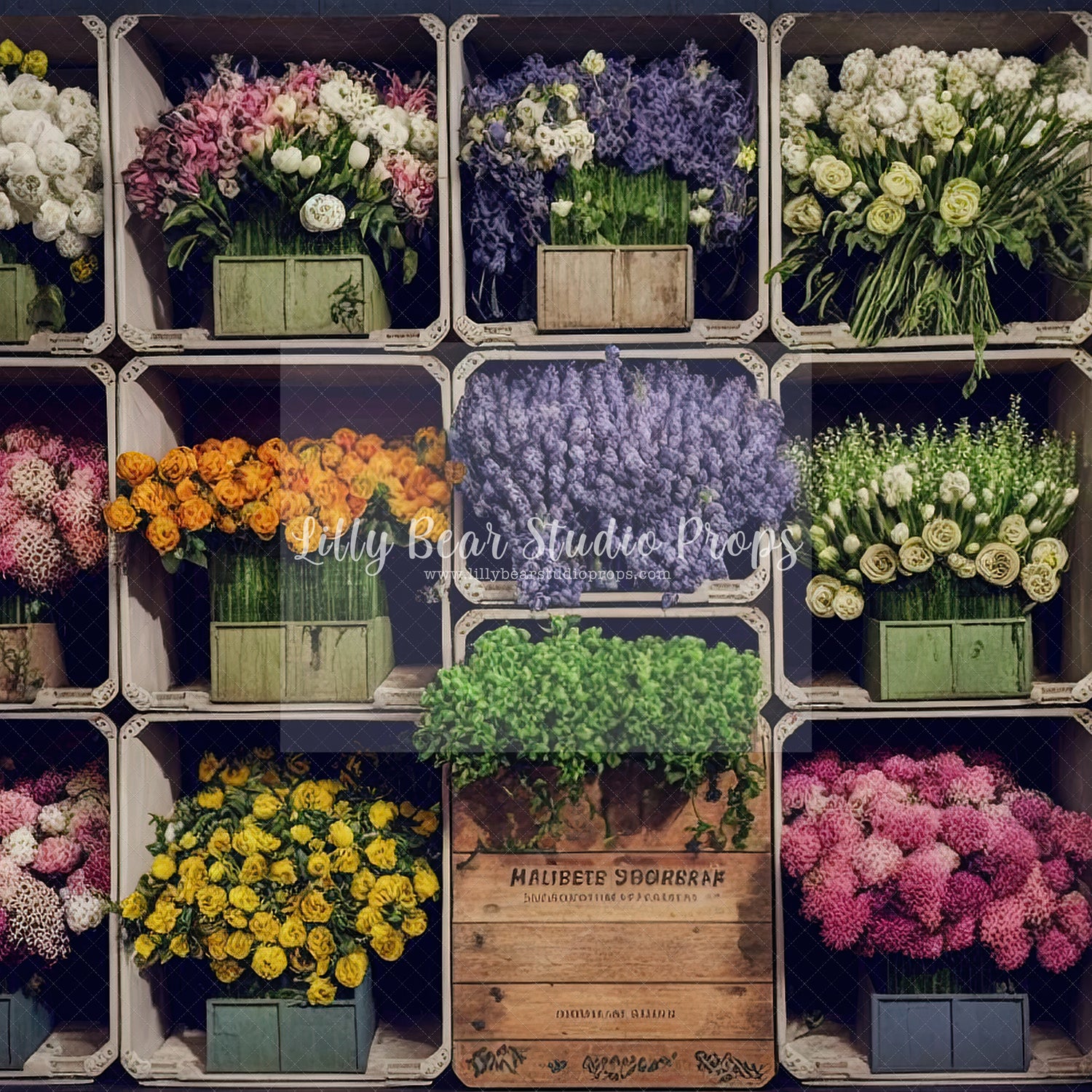 Floral Crate Wall
