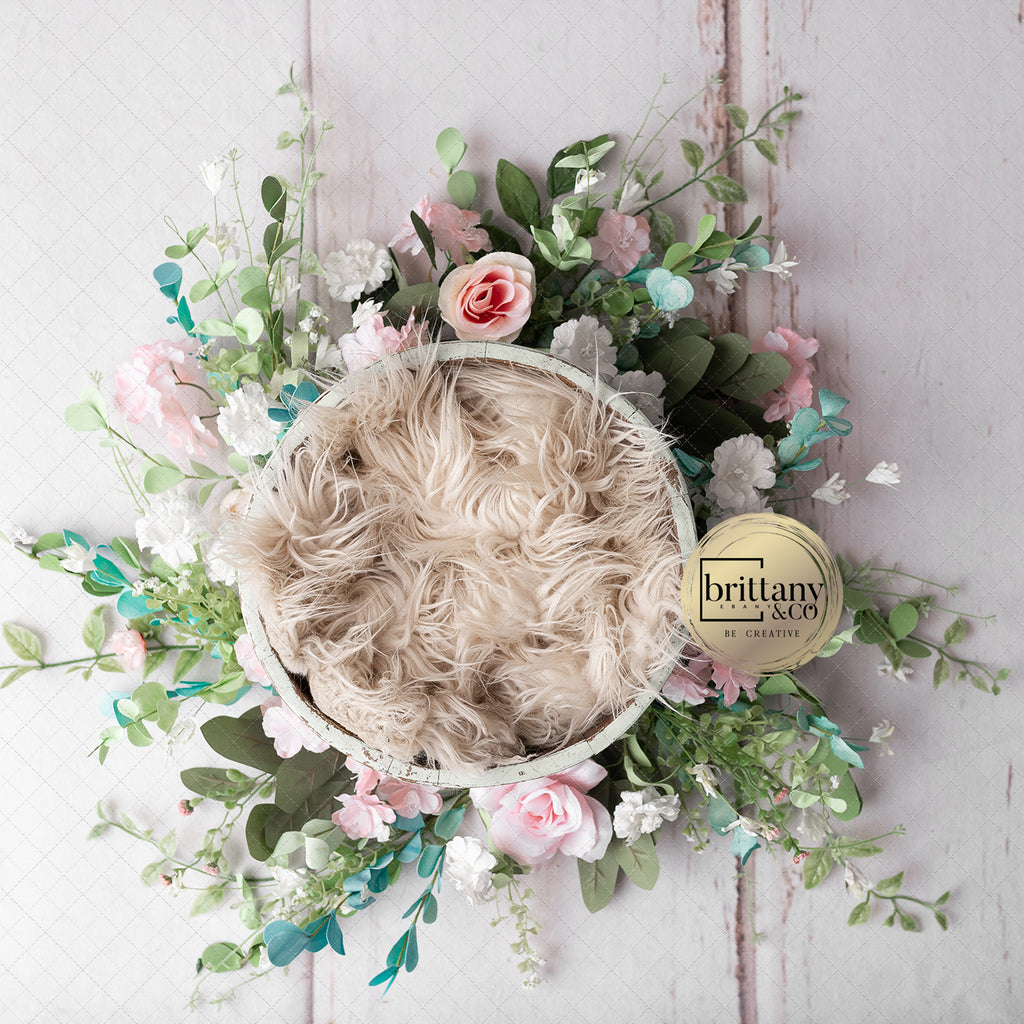 Floral Dream Bowl Digital Backdrop - Lilly Bear Studio Props, bowl, digital backdrop, flower bowl, flowers, girl digital, pink flowers