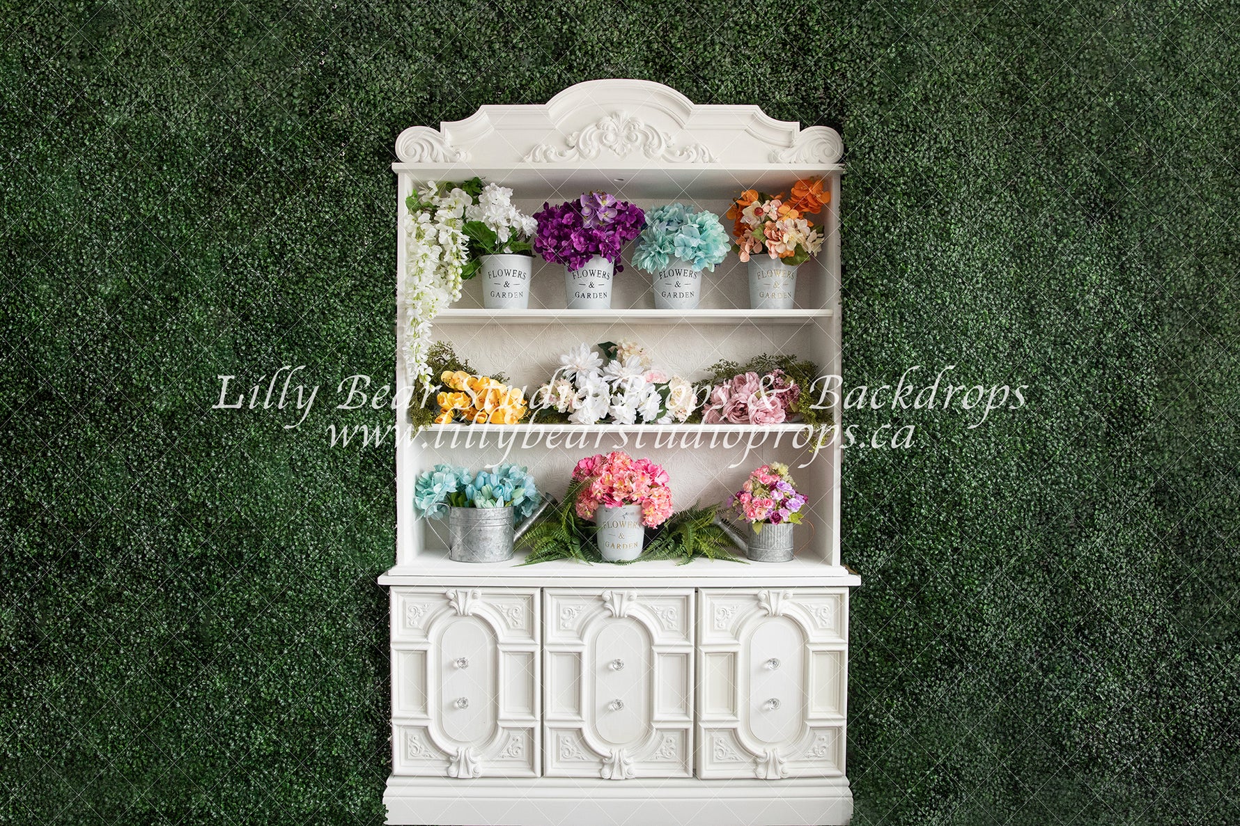 Floral Hutch by Meagan Paige Photography sold by Lilly Bear Studio Props, FABRICS - floral - flowers - garden - hutch