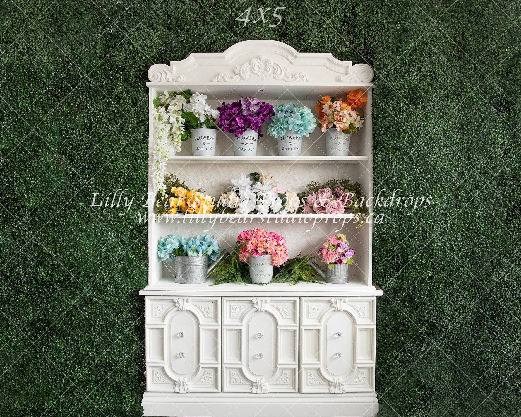 Floral Hutch by Meagan Paige Photography sold by Lilly Bear Studio Props, FABRICS - floral - flowers - garden - hutch