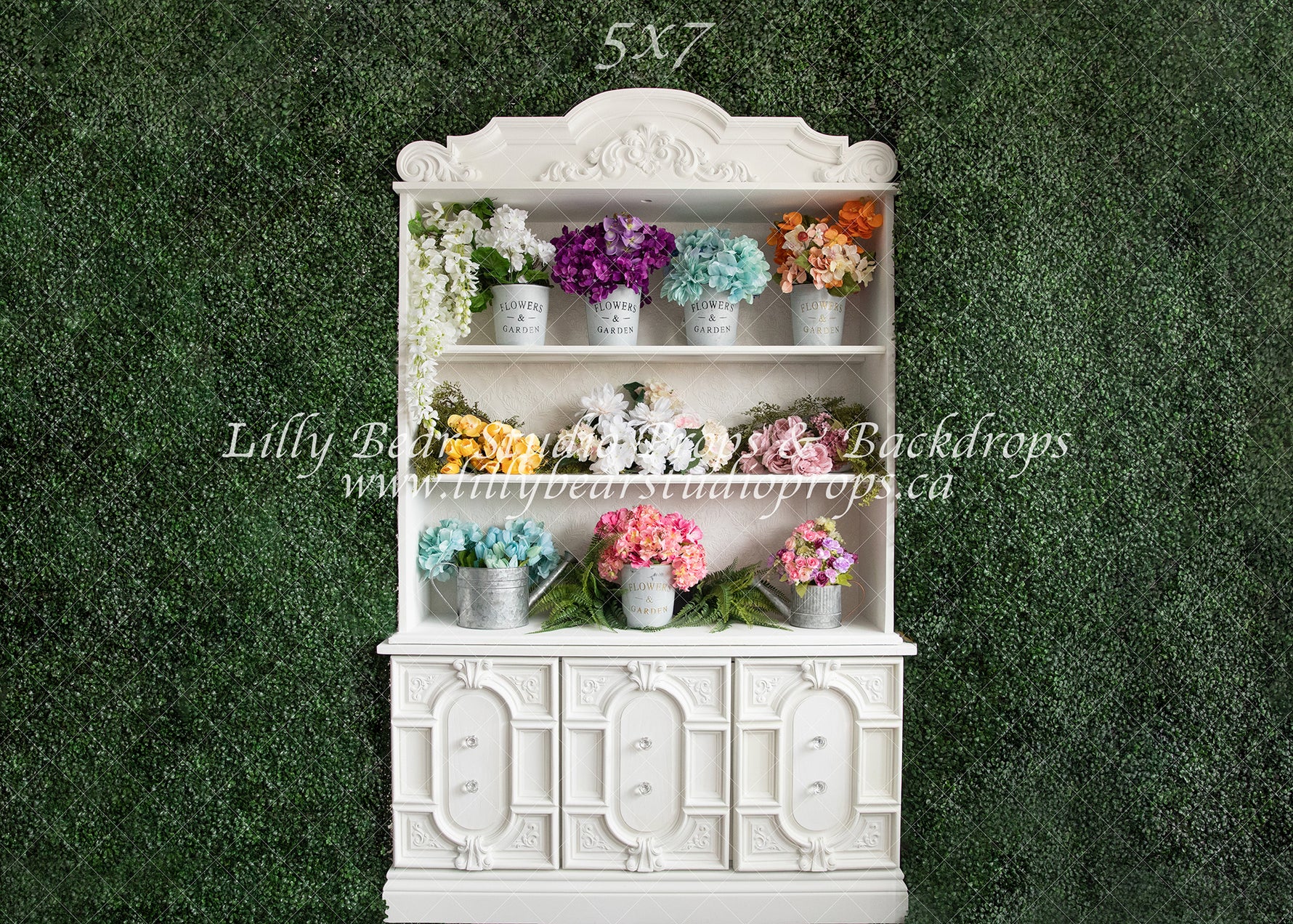 Floral Hutch by Meagan Paige Photography sold by Lilly Bear Studio Props, FABRICS - floral - flowers - garden - hutch