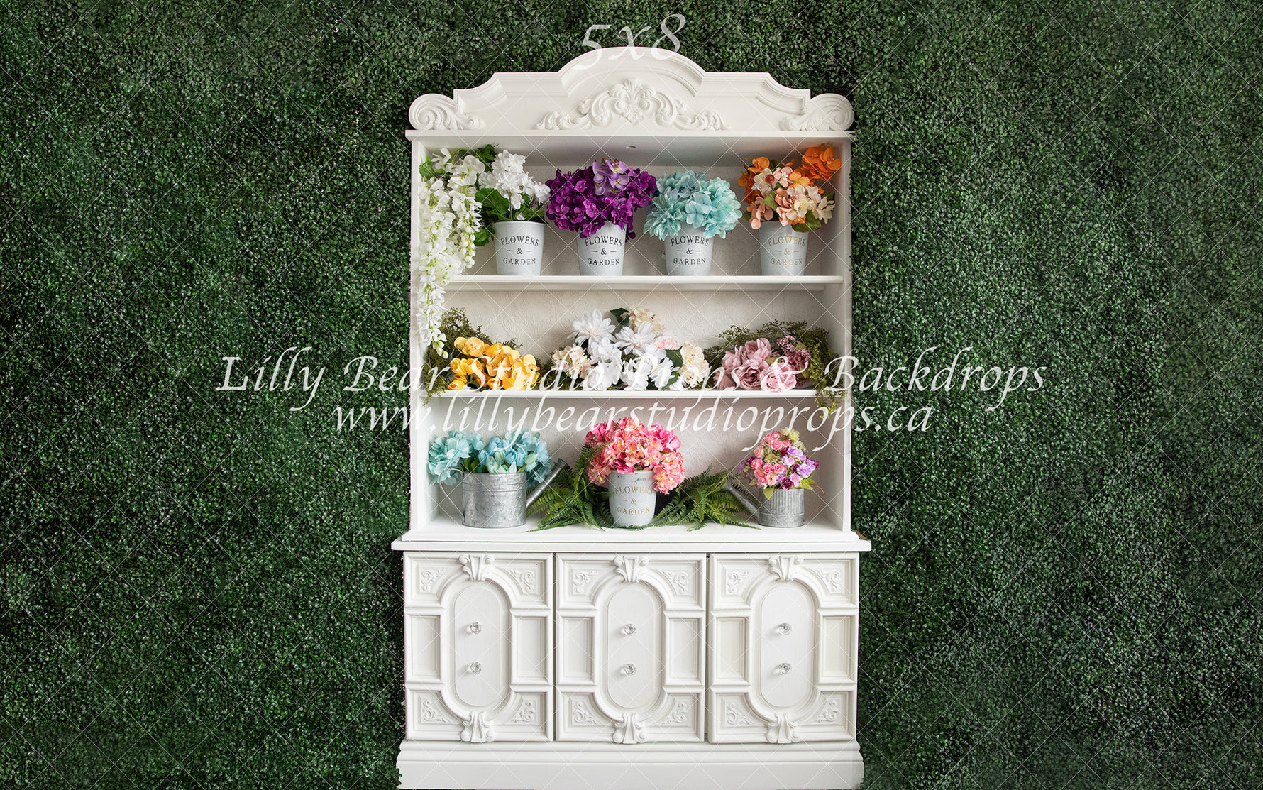 Floral Hutch by Meagan Paige Photography sold by Lilly Bear Studio Props, FABRICS - floral - flowers - garden - hutch
